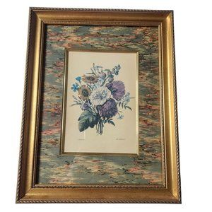 Windsor Floral Art Prints Redoute Botanicals 14 x 10 Vintage 1989 Mat Framed